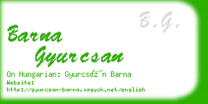 barna gyurcsan business card